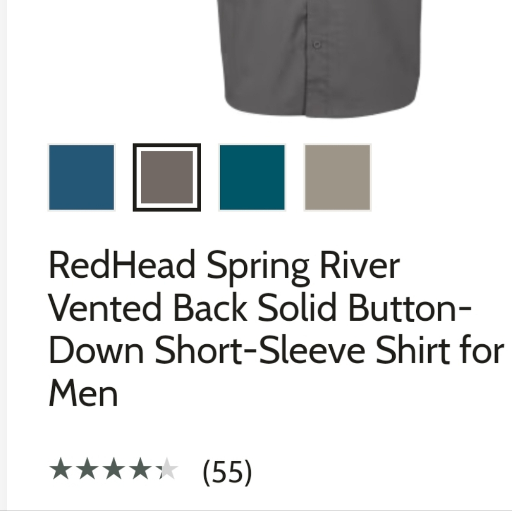 RedHead Spring River Vented Back Solid Button-Down S/S - Picture 16 of 16